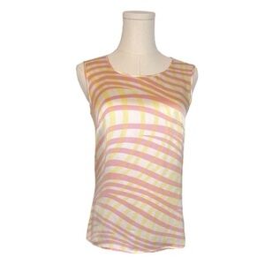 Vintage 90’s Escada Yellow/Pink 100% Silk Tank Size XS EU 34